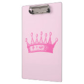 Magentarote Prinzessin Crown auf rosa Hintergrund Klemmbrett (Links)