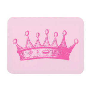Magentarote Prinzessin Crown auf rosa Hintergrund Magnet