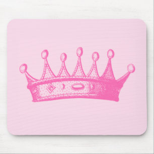 Magentarote Prinzessin Crown auf rosa Hintergrund Mousepad