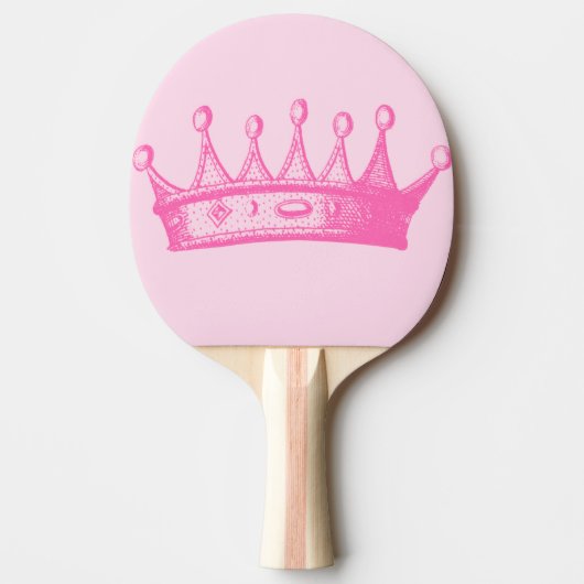 Magentarote Prinzessin Crown auf rosa Hintergrund Tischtennis Schläger (Vorderseite)