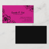 Magentarote und schwarze Hibiskus-Geschäfts-Karte Visitenkarte (Vorne/Hinten)