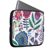 Magentarote Volkskunst-Blumenmuster Laptopschutzhülle (Vorne Rechts)