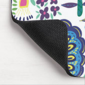 Magentarote Volkskunst-Blumenmuster Mousepad (Ecke)