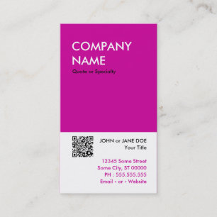 magentaroter mutiger Entwurf Ihr eigener QR Code Visitenkarte