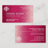 Magentaroter Ombre Damast Visitenkarte (Vorne/Hinten)