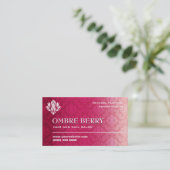 Magentaroter Ombre Damast Visitenkarte (Stehend Vorderseite)