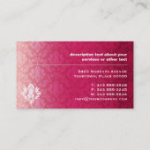 Magentaroter Ombre Damast Visitenkarte (Rückseite)