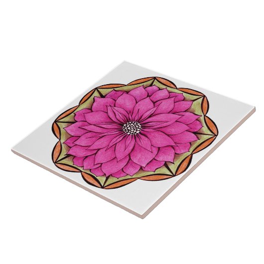 MAGENTAROTER POINSETTIA Entwurf Fliese (Seite)