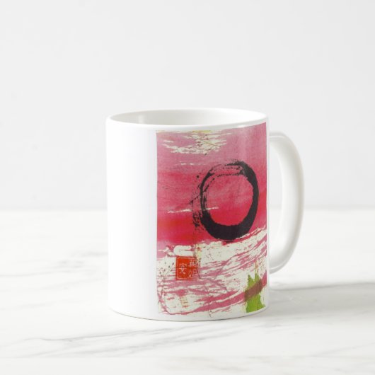 Magentaroter Zen-Kreis Kaffeetasse (VorderseiteRechts)