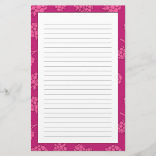 Magentarotes Beeren-Muster Briefpapier