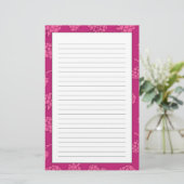Magentarotes Beeren-Muster Briefpapier (Stehend Vorderseite)