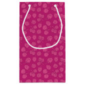 Magentarotes Beeren-Muster Kleine Geschenktüte (Rückseite)
