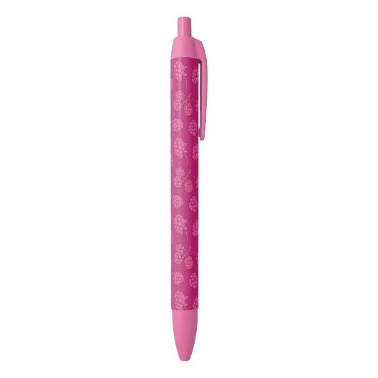 Magentarotes Beeren-Muster Kugelschreiber (Unterseite (Vertikal))