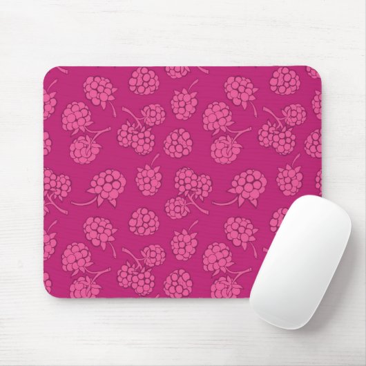 Magentarotes Beeren-Muster Mousepad (Mit Mouse)