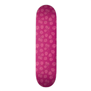 Magentarotes Beeren-Muster Skateboard