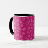 Magentarotes Beeren-Muster Tasse (Vorderseite Links)
