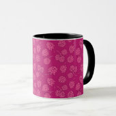 Magentarotes Beeren-Muster Tasse (VorderseiteRechts)