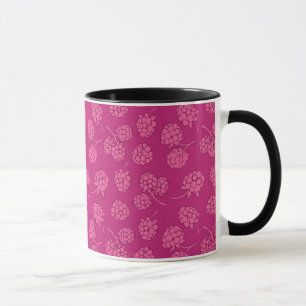 Magentarotes Beeren-Muster Tasse