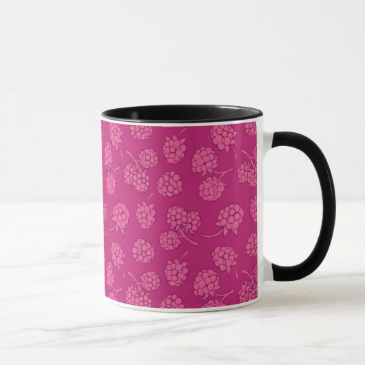 Magentarotes Beeren-Muster Tasse (Rechts)