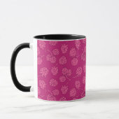 Magentarotes Beeren-Muster Tasse (Links)