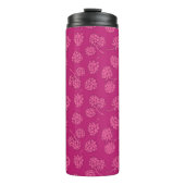 Magentarotes Beeren-Muster Thermosbecher (Vorderseite)