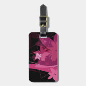 Magentarotes Blumenmuster Gepäckanhänger (Vorderseite vertikal)