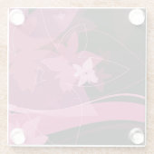 Magentarotes Blumenmuster Glasuntersetzer (Rückseite)