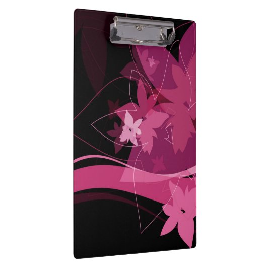 Magentarotes Blumenmuster Klemmbrett (Rechts)