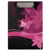 Magentarotes Blumenmuster Klemmbrett (Vorderseite)