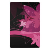 Magentarotes Blumenmuster Mini Klemmbrett (Rückseite)