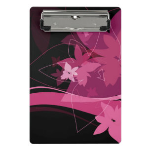 Magentarotes Blumenmuster Mini Klemmbrett