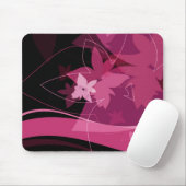 Magentarotes Blumenmuster Mousepad (Mit Mouse)