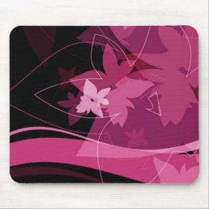 Magentarotes Blumenmuster Mousepad
