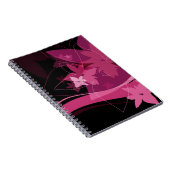 Magentarotes Blumenmuster Notizblock (Rechte Seite)