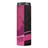 Magentarotes Blumenmuster Thermosbecher (Rückseite)