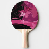 Magentarotes Blumenmuster Tischtennis Schläger (Vorderseite)