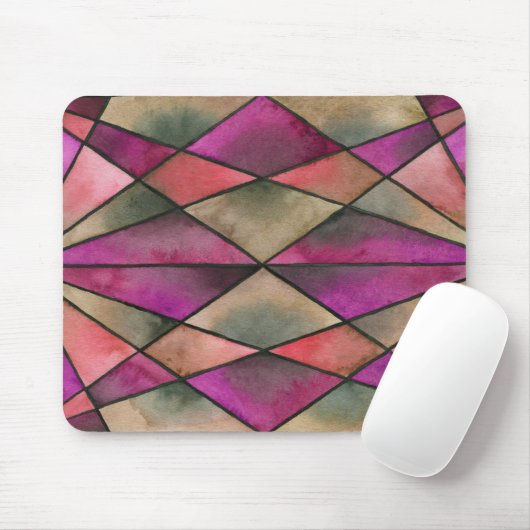 Magentarotes Buntglas Mousepad (Mit Mouse)