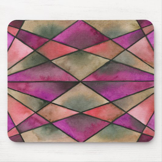 Magentarotes Buntglas Mousepad (Vorne)