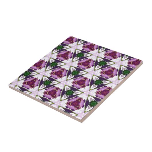 Magentarotes grünes Chic-Muster Burgunders Fliese (Seite)