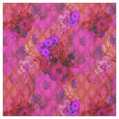 magentarotes Retro Blumengewebe Stoff (Muster)