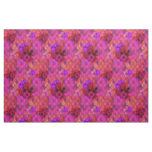 magentarotes Retro Blumengewebe Stoff
