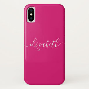 Magentarotes rosa weißes modernes elegantes Case-Mate iPhone hülle