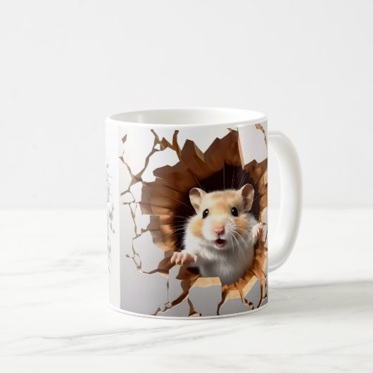 Magentasse Maus & Katze Kaffeetasse (VorderseiteRechts)