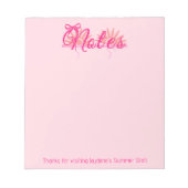 Magentia And Pink Bow With Sunburst Notizblock (Vorderseite)