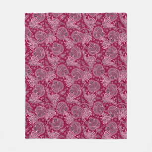 Magentley paisley Damask blumenorientiert ethnisch Fleecedecke