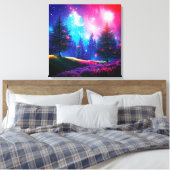 Magenwald in der Nacht Leinwanddruck (Insitu (Schlafzimmer))