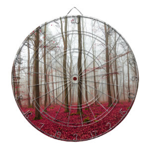 Magenwald in Rot und Weiß Dartscheibe