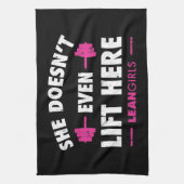 Magere Mädchen, die sie nicht einmal hier anhebt Geschirrtuch (Vertikal)