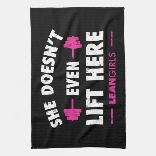 Magere Mädchen, die sie nicht einmal hier anhebt Geschirrtuch (Vertikal)