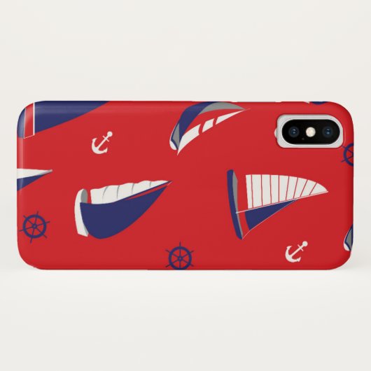 Mageres Segelboot-Muster Case-Mate iPhone Hülle (Rückseite (Horizontal))